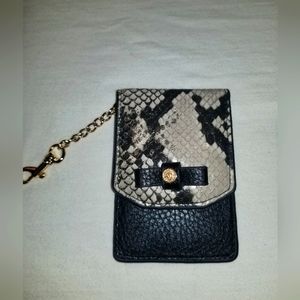 Anne Klein brown, beige, gold ID holder.  Mint condition